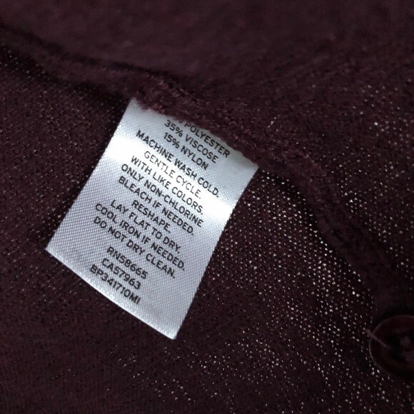 BP Cardigan Sweater Dark Red Soft Cozy Maroon Wine Open Front Burgundy Medium - Picture 4 of 6